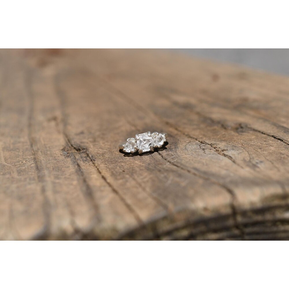 Lake County diamond engagement ring, sterling silver size 4 American made